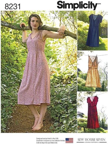 Simplicity 8231 Women's Summer Dress Sewing Pattern, 4 Styles, Sizes 14-22 in Saudi Arabia