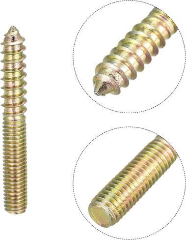 uxcell M8x60mm Hanger Bolts, 8pcs Double Ended Thread Dowel Screws for Wood Furniture in Saudi Arabia
