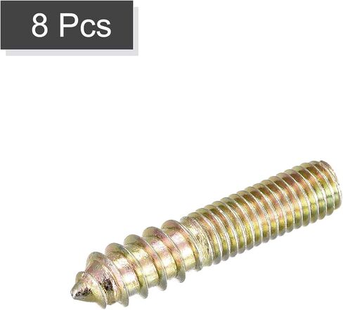 uxcell M8x60mm Hanger Bolts, 8pcs Double Ended Thread Dowel Screws for Wood Furniture in Saudi Arabia
