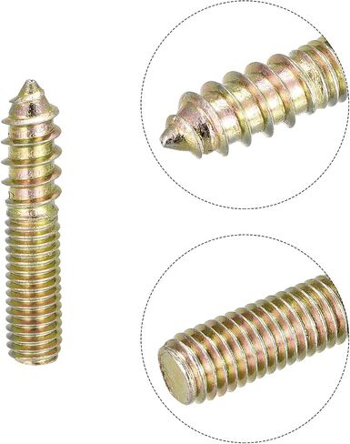 uxcell M8x60mm Hanger Bolts, 8pcs Double Ended Thread Dowel Screws for Wood Furniture in Saudi Arabia