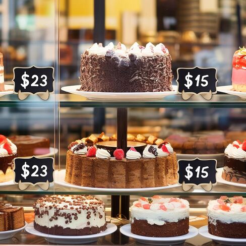 6 قطع من لافتات السبورة الصغيرة من LNAUJS، 3 أشكال من السبورة الصغيرة مع أقلام طباشير بيضاء، لبطاقات اسم الطعام أو العلامات، ولافتات الطاولة، ولافتات الزفاف مع حامل خشبي in Kuwait