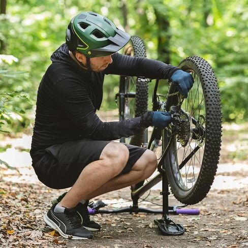 AYNEFY Bike Wheel Truing Stand, Professional Bicycle Tire Truing Stand Easy to Use Bicycle Wheel Maintenance Cycling Accessory Parts Bicycle Stand Suitable for 16-29 inch Tire Mountain Bike in Kuwait