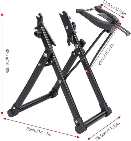 AYNEFY Bike Wheel Truing Stand, Professional Bicycle Tire Truing Stand Easy to Use Bicycle Wheel Maintenance Cycling Accessory Parts Bicycle Stand Suitable for 16-29 inch Tire Mountain Bike in Kuwait