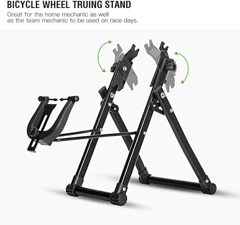 AYNEFY Bike Wheel Truing Stand, Professional Bicycle Tire Truing Stand Easy to Use Bicycle Wheel Maintenance Cycling Accessory Parts Bicycle Stand Suitable for 16-29 inch Tire Mountain Bike in Kuwait