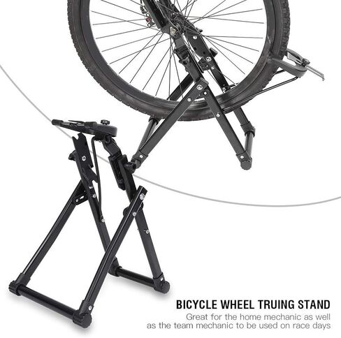 AYNEFY Bike Wheel Truing Stand, Professional Bicycle Tire Truing Stand Easy to Use Bicycle Wheel Maintenance Cycling Accessory Parts Bicycle Stand Suitable for 16-29 inch Tire Mountain Bike in Kuwait