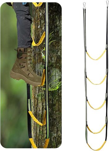 5-Step Hunting Climbing Aider, Lightweight Hunting Climbing Stick Aider Portable Hunting Tree Climbing Rope Ladder Webbing Rope Ladder for Boat Hunting Safety Outdoor Rock Climbing Caving Canyoning in Saudi Arabia