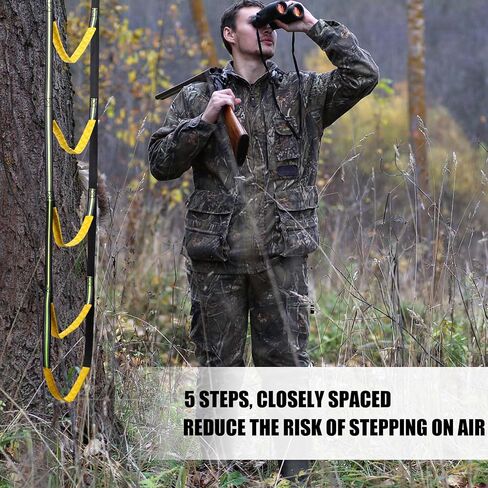 5-Step Hunting Climbing Aider, Lightweight Hunting Climbing Stick Aider Portable Hunting Tree Climbing Rope Ladder Webbing Rope Ladder for Boat Hunting Safety Outdoor Rock Climbing Caving Canyoning in Saudi Arabia