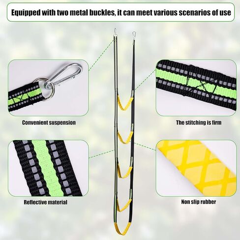 5-Step Hunting Climbing Aider, Lightweight Hunting Climbing Stick Aider Portable Hunting Tree Climbing Rope Ladder Webbing Rope Ladder for Boat Hunting Safety Outdoor Rock Climbing Caving Canyoning in Saudi Arabia