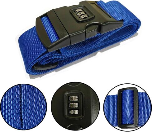 Luggage Straps for Suitcases TSA Approved, Travel Belt with Combination Lock, Adjustable Packing Straps, Premium Accessory for Travel Bag Closure, 4 Pack (Blue & Green) in Saudi Arabia