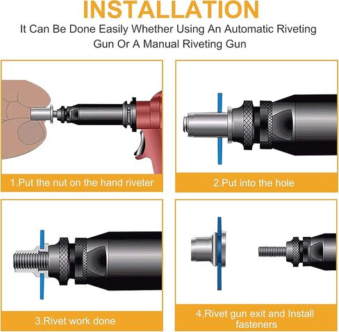 VIGRUE 235 قطعة #6-32#8-32#10-24 1/4"-20 5/16"-18 3/8"-16 1/2-13 مجموعة متنوعة من صواميل برشام UNC من الفولاذ الكربوني، لمسة نهائية مطلية بالزنك الأصفر ، رأس مسطح ملولب إدراج Nutserts متنوعة in Kuwait