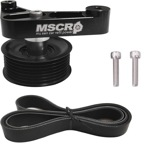 MSCRP K Series Swap Adjustable EP3 Idler Pulley Belt Kit for Honda Civic Integra Acura K20(1283 K20, BLACK) in Saudi Arabia