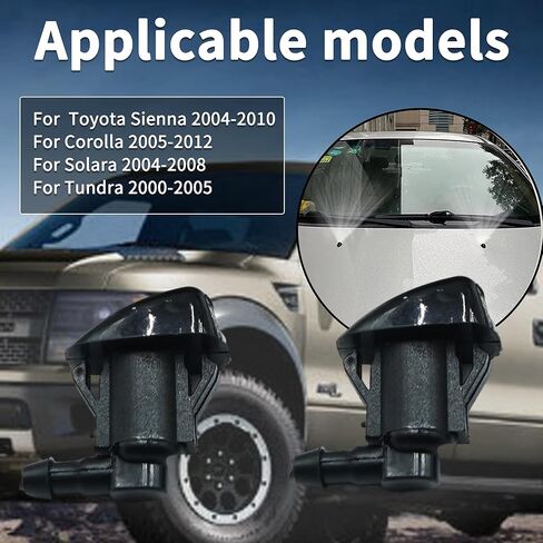 فوهة رش غسالة الزجاج الأمامي Fioqe متوافقة مع Toyota Sienna 2004-2010 Corolla 2005-2012 Solara 2004-2008 Tundra 2000-2005 MPN 85381-AE020 in Kuwait