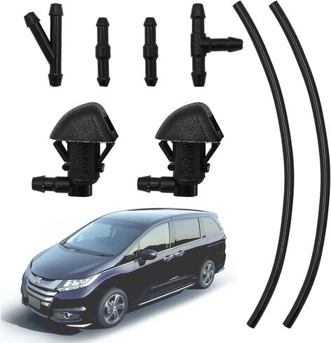 حزمة من 2 فوهات غسالة ممسحة متوافقة مع موديلات Honda Odyssey 2011-2017 (KA/KC/KL/KX) فوهة نفاثة سائلة لغسالة الزجاج الأمامي تحل محل 76810-TK8-A01 in Kuwait