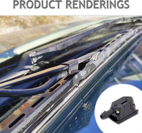 Yonput 2 PCS Car Front Windshield Washer Nozzle Sprayer, Arm-mounted Nozzles, Universal Vehicle Windshield Wiper Replacement (Black) in Kuwait