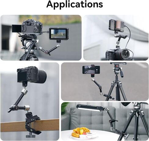 ULANZI R011a ذراع سحري للكاميرا بمشبك فائق - ذراع سحري للاحتكاك مفصلي قابل للتعديل مقاس 10 بوصة مع خيط عالمي 1/4 بوصة و3/8 بوصة وخيط تثبيت فائق 1/4 بوصة لإضاءة LED/ميكروفون/جهاز فيديو in Kuwait