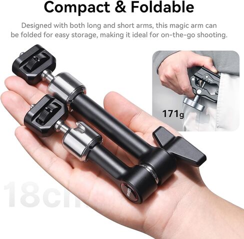 ULANZI R011a ذراع سحري للكاميرا بمشبك فائق - ذراع سحري للاحتكاك مفصلي قابل للتعديل مقاس 10 بوصة مع خيط عالمي 1/4 بوصة و3/8 بوصة وخيط تثبيت فائق 1/4 بوصة لإضاءة LED/ميكروفون/جهاز فيديو in Kuwait