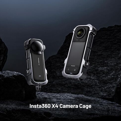 PGYTECH Aluminum Camera Cage for Insta360 X4, Protective Case with Silicone Lens Cover, Rig Housing Frame with 1/4" Threads, Cold Shoe Mount for GoPro and Other Action Camera Accessories in Saudi Arabia