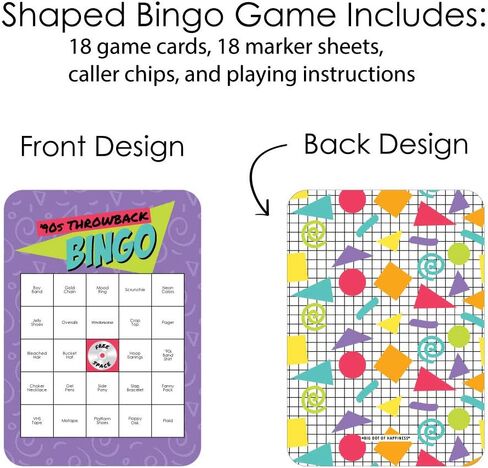 Big Dot of Happiness 90’s Throwback - Bar Bingo Cards and Markers - 1990s Party Bingo Game - Set of 18 in Saudi Arabia