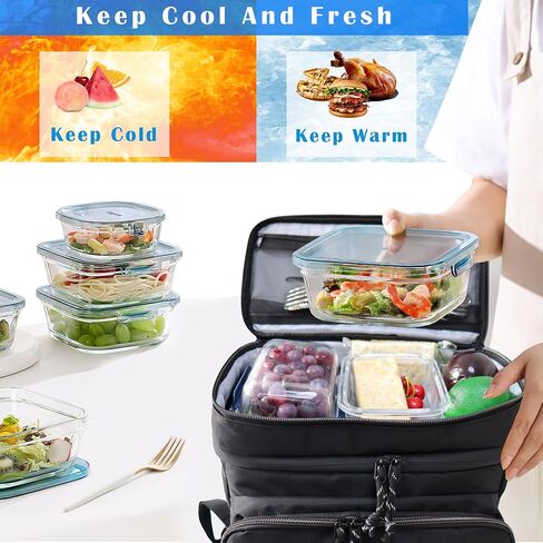 GiMiUiTo Double Deck Cooler Backpack Leak-Proof Large Cooler Backpack,Backpack Cooler Insulated Perfect Soft Cooler Bag for Tactical, Camping, Picnic, Beach, Hiking,Black in Saudi Arabia