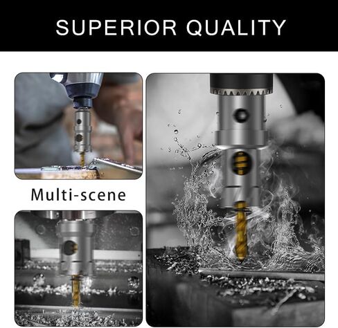 KPKL TCT Hole Saw Kit for Hard Metal，8 Pcs Hole Saw Set,5/8"-1-3/16" Inch Tungsten Carbide Tipped Hole Cutter Set with 2pcs Titanium-Plated Pilot Drill bit for Metal, Steel, Iron, Wood, Plastic in Saudi Arabia