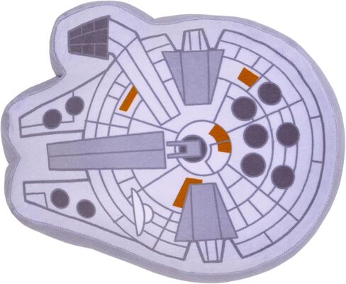 Star Wars Millennium Falcon Shaped Gray and White Plush Toddler Pillow in Saudi Arabia
