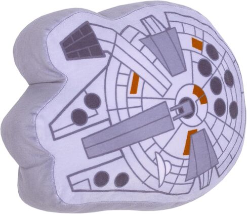 Star Wars Millennium Falcon Shaped Gray and White Plush Toddler Pillow in Saudi Arabia