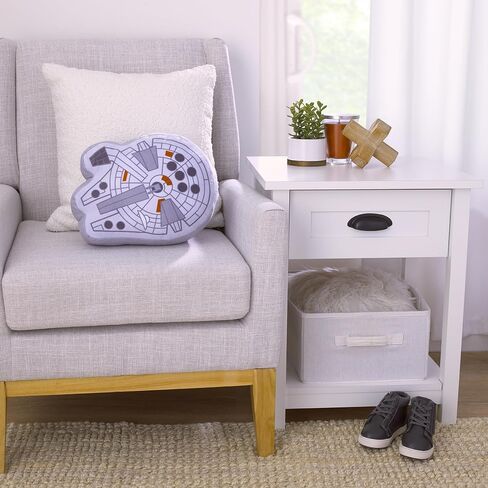 Star Wars Millennium Falcon Shaped Gray and White Plush Toddler Pillow in Saudi Arabia