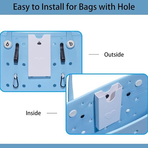 Phone Holder with 4 Hook for Bogg Bag, Compatible with Original Bogg Bag, Universal ABS Plastic Cell Phone Case Holder Accessories for Bogg Bag, Key Chain Hook Accessories for Bogg Bags- White in Saudi Arabia