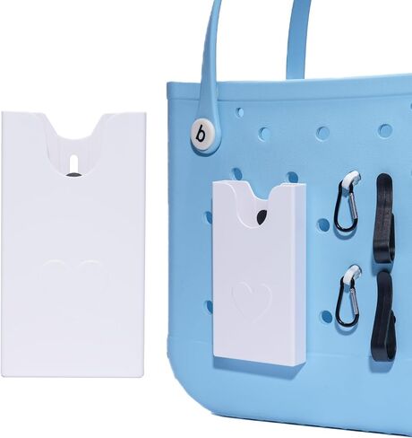 Phone Holder with 4 Hook for Bogg Bag, Compatible with Original Bogg Bag, Universal ABS Plastic Cell Phone Case Holder Accessories for Bogg Bag, Key Chain Hook Accessories for Bogg Bags- White in Saudi Arabia