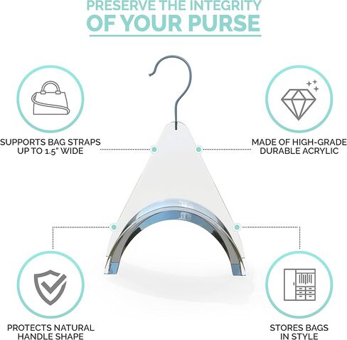 CLOSETLY Handbag Hangers, New Luxury Acrylic Purse and Bag Holder Hook, Closet Storage and Organization Display (Pack of 1) in Saudi Arabia