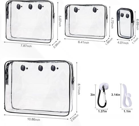3 Packs Clear Bogg Beach Tote Bag Accessories Compatible with Bogg Bag Insert Bag Travel Cellphone Makeup Clean Toiletry Brush Organizer Cosmetic Divider Storage Inner Pouch in Saudi Arabia