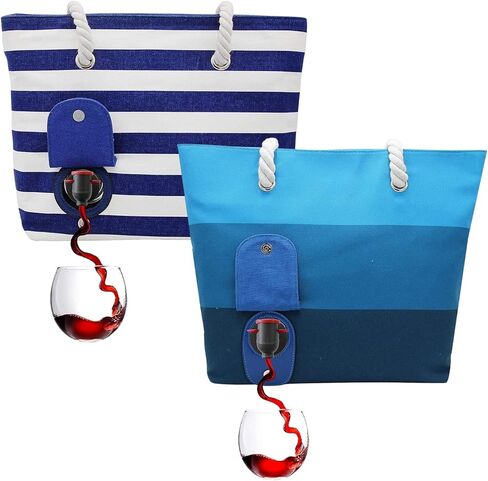 محفظة نبيذ بورتوفينو بيتش محفظة نبيذ الشاطئ محفظة/حقيبة نبيذ الشاطئ مع حجرة مخفية ومانعة للتسرب ومعزولة in Kuwait