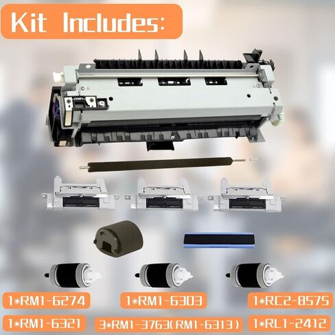 طقم صيانة CE525-67901 متوافق مع طابعات سلسلة Hp Laserjet Enterprise P3015 / P3015d / P3015dn / P3015n / P3015x بما في ذلك وحدة الصهر Rm1-6274 ووحدة الصهر 1/2/3 بكرات 110 فولت in Saudi Arabia