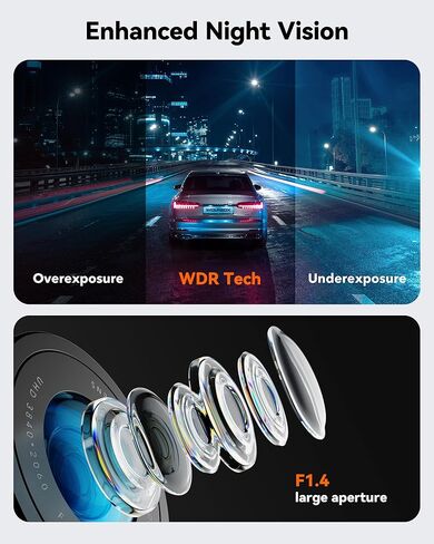 كاميرا WOLFBOX D07 Pro Dash Cam أمامية وخلفية، كاميرا سيارة 4K مع GPS WiFi، بطاقة مجانية 32 جيجابايت، كاميرا داش مزدوجة 2160P UHD للسيارات، Dashcam مع شاشة LCD 2.45 بوصة، رؤية ليلية فائقة، شاشات وقوف السيارات، تسجيل حلقي in Kuwait
