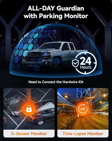 كاميرا WOLFBOX D07 Pro Dash Cam أمامية وخلفية، كاميرا سيارة 4K مع GPS WiFi، بطاقة مجانية 32 جيجابايت، كاميرا داش مزدوجة 2160P UHD للسيارات، Dashcam مع شاشة LCD 2.45 بوصة، رؤية ليلية فائقة، شاشات وقوف السيارات، تسجيل حلقي in Kuwait
