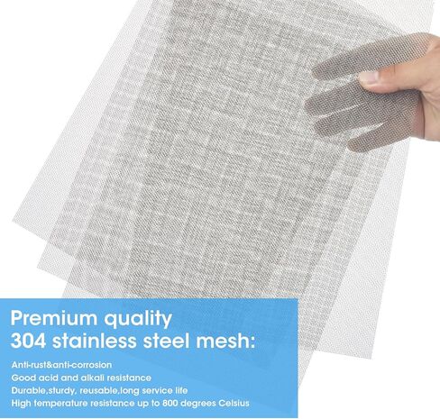 5PACK 20 Gauge Stainless Steel Mesh, with Mesh Size 0.035" x 0.035", Made of 304 Stainless Steel (0.98ft. X 0.68ft.) in Saudi Arabia