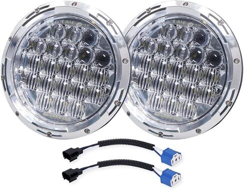 COWONE 7 بوصة مستديرة 5D 130 واط LED مصباح أمامي لجهاز الإسقاط مع DRL متوافق مع جيب رانجلر JK TJ LJ CJ للدراجات النارية in Saudi Arabia