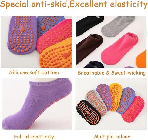 6 أزواج من الجوارب غير القابلة للانزلاق للأطفال، جوارب مضادة للانزلاق للكاحل، جوارب للأطفال للأولاد والبنات (صغير) in Kuwait