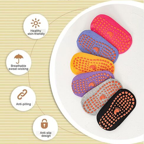 6 أزواج من الجوارب غير القابلة للانزلاق للأطفال، جوارب مضادة للانزلاق للكاحل، جوارب للأطفال للأولاد والبنات (صغير) in Kuwait