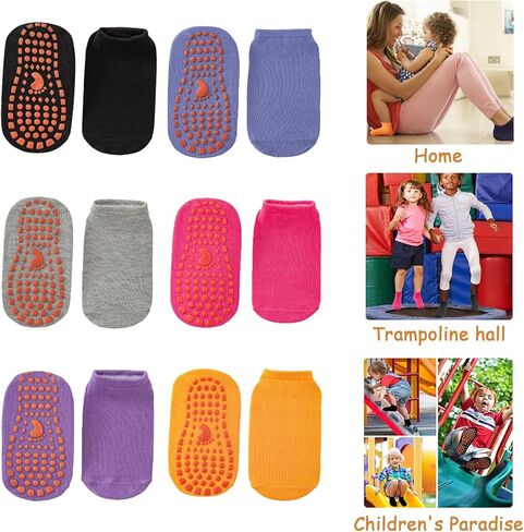 6 أزواج من الجوارب غير القابلة للانزلاق للأطفال، جوارب مضادة للانزلاق للكاحل، جوارب للأطفال للأولاد والبنات (صغير) in Kuwait