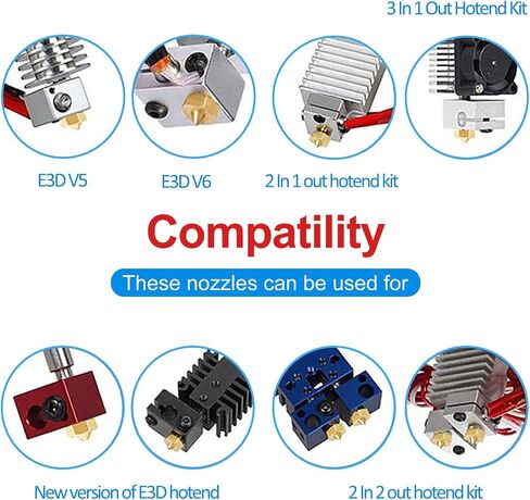 AITIAO 20 Pcs 0.25mm Extruder Nozzles 3D Printer Brass Nozzles V5 V6 0.25mm for 1.75mm Filament 3D Printer in Saudi Arabia