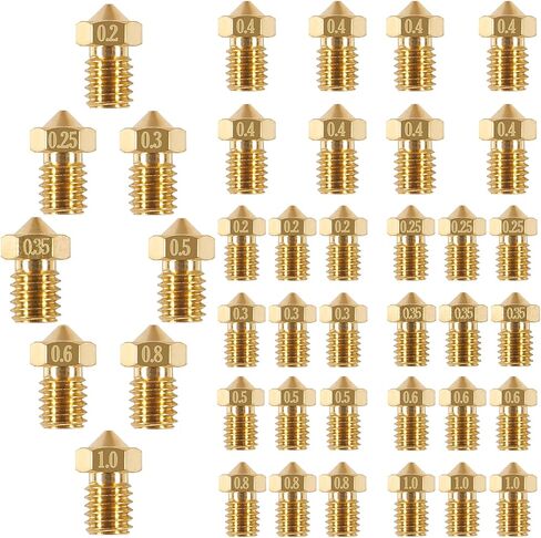 AITIAO 20 Pcs 0.25mm Extruder Nozzles 3D Printer Brass Nozzles V5 V6 0.25mm for 1.75mm Filament 3D Printer in Saudi Arabia