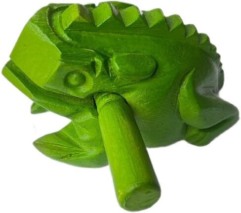 6 بوصة أدوات قرع Guiros ضفدع خشبي 6 بوصة نحت الخشب الضفدع الأسود آلة موسيقية ، آلة موسيقية الضفدع الخشبي. (أخضر) in Kuwait