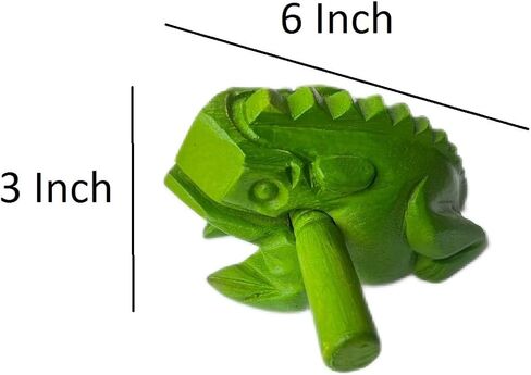 6 بوصة أدوات قرع Guiros ضفدع خشبي 6 بوصة نحت الخشب الضفدع الأسود آلة موسيقية ، آلة موسيقية الضفدع الخشبي. (أخضر) in Kuwait