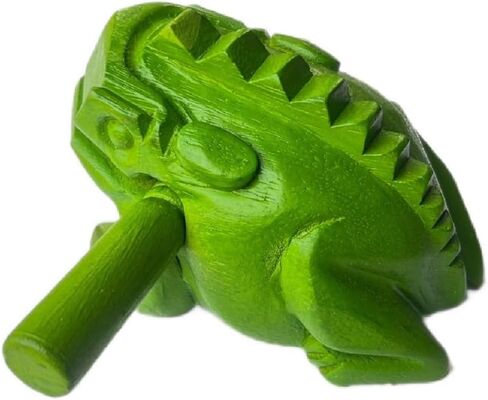 6 بوصة أدوات قرع Guiros ضفدع خشبي 6 بوصة نحت الخشب الضفدع الأسود آلة موسيقية ، آلة موسيقية الضفدع الخشبي. (أخضر) in Kuwait