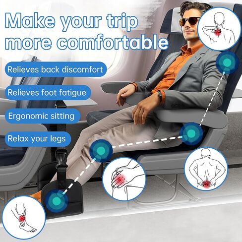 WNJ 2-Pack Airplane Travel Footrest Hammock, Travel Essentials, Relax Your Feet, Comfortable Airplane Footrest/Tripod for Long Trips, Long Flight Must Haves Accessories, Desk Hammock for Feet in Saudi Arabia