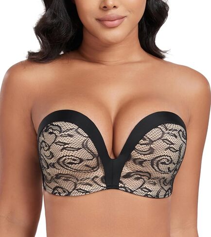 DotVol Women Hand Shape Custom Lift Invisible Wirefree Anti-Slip Strapless Push Up Bra in Kuwait