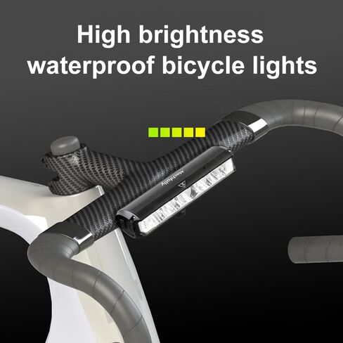 Bike Waterproof Light 5 LED Bike Headlight 2600 Lumens USB Rechargeable Bicycle Headlight Type-C Charging Input and Output Designed for Outdoor Mountain and Urban Riding in Saudi Arabia