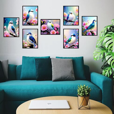 Spring Bird Wall Art Farmhouse Decor Botanical Nature Painting Collage Aesthetic Prints Pictures Artwork for Living Room Bedroom Home Office - 8x10 UNFRAMED Photos in Saudi Arabia