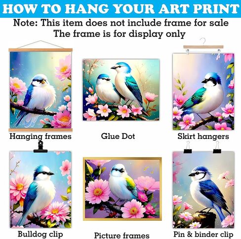 Spring Bird Wall Art Farmhouse Decor Botanical Nature Painting Collage Aesthetic Prints Pictures Artwork for Living Room Bedroom Home Office - 8x10 UNFRAMED Photos in Saudi Arabia